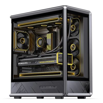 4. Jonsbo D401 PC-Gehäuse, Midi Tower, ATX, Tempered Glass - schwarz