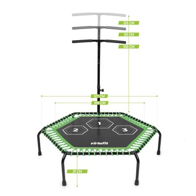 13. VIRTUFIT TRAMPOLINA FITNESS PRO Z UCHWYTEM - CZARNA - 127 CM