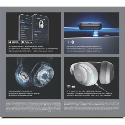 10. Słuchawki Steelseries Arctis Nova 3P Wireless for Playstation, białe