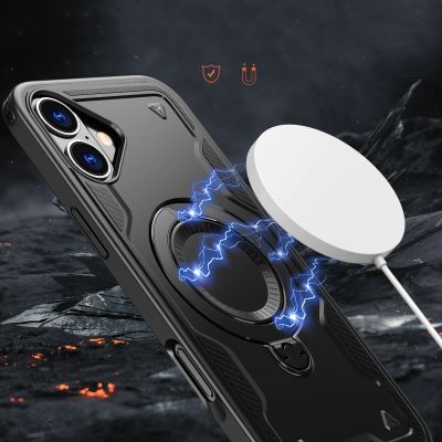 5. Etui Hybrid Armor Trendy z MagSafe na iPhone 16 Plus - czarne