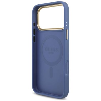 7. Etui Guess 4G Strass Logo MagSafe na iPhone 18 Pro Max / 17 Pro Max - niebieskie