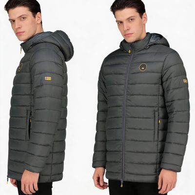 6. Kurtka męska Geographical Norway AMIGOMAP LONG HOOD DB DGREY MEN 233 DARK GREY (WZ5086H/GN-GRIS FONCÉ)
