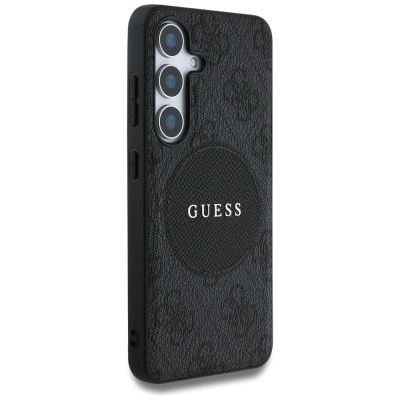4. Etui Guess 4G Round Patch Classic Logo MagSafe do Samsung Galaxy S25 czarny