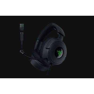 10. Zestaw słuchawkowy Razer Kraken V4 X Przewodowa Opaska na głowę Gaming USB Type-C / USB Type-A Czarny