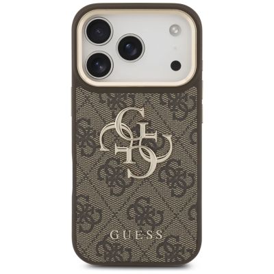 3. Etui Guess 4G Big 4G Classic Logo Big Strap Metal Buttons na iPhone 17 Pro - brązowe