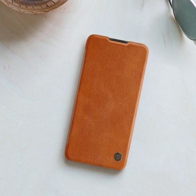 11. Nillkin Qin skórzana kabura etui Xiaomi Redmi Note 9T 5G brązowy