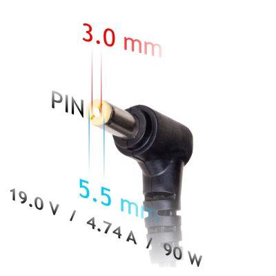 3. Zasilacz sieciowy Akyga AK-ND-27 do notebooka Samsung (19 V; 4,74 A; 90W; 5.5 mm x 3 mm)