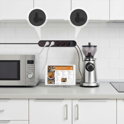 10. MACLEAN LISTWA ZASILAJĄCA, PRZEDŁUŻACZ5 GNIAZD + 3XUSB, 110-240V AC 50/60HZ, 2.1A MAX 2500W, 1,5M, CZARNA MCE395 B