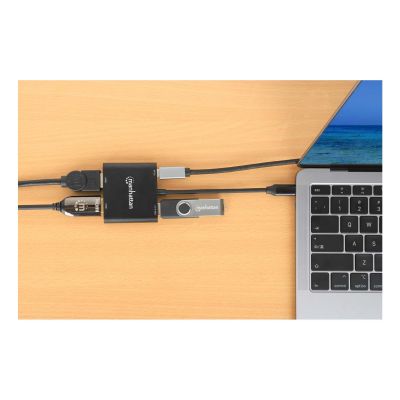 8. Manhattan 154321 adapter kablowy 0,15 m USB Type-C 2 x HDMI Czarny