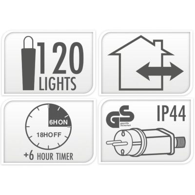 6. LAMPKI CHOINKOWE ŁAŃCUCH ŚWIETLNY 120LED TIMER MULTIKOLOR MACARON