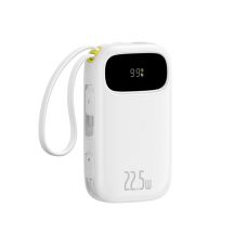 Powerbank Baseus EnerFill FC31 10000mAh 22.5W z wyświetlaczem cyfrowym z 2 wbudowanymi kablami - biały