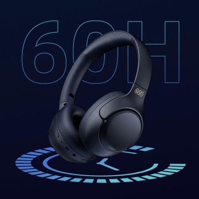 8. Słuchawki nauszne QCY H3 z ANC Bluetooth 5.4 Hi-Res Audio - niebieskie