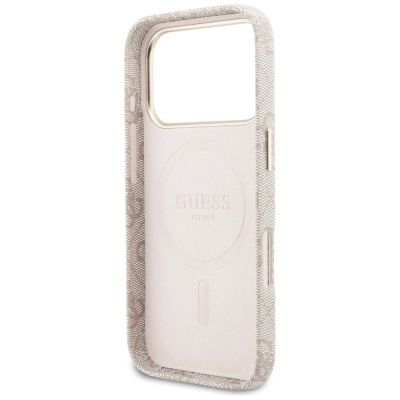 7. Etui Guess 4G Script MagSafe na iPhone 17 Pro Max - różowe