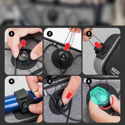 9. Torba pod ramę 2L Rockbros TL003 ROAD TO SKY wodoodporna – szara