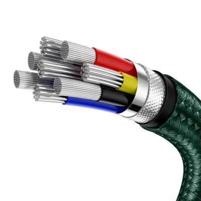 7. Kabel Baseus Cafule Series Metal Data USB-C / USB-C PD QC SCP 100W 5A 2 m - zielony