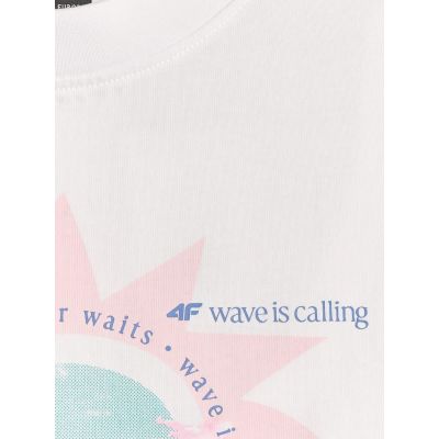 6. T-shirt z nadrukiem Damski  4F 4FRSS26TTSHF4536-10S
