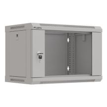 Szafa instalacyjna rack wisząca 19" 6U 540x350 szara drzwi przeszklone Lanberg (Flat Pack)