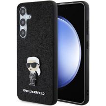 Etui Karl Lagerfeld Fixed Glitter Ikonik Logo Metal Pin na Samsung Galaxy S24+ - czarne