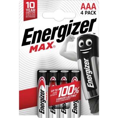 2. ENERGIZER BATERIE ALKALICZNE MAX AAA LR03, 4 SZTUKI, OPAKOWANIE ECO