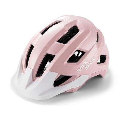 Kask rowerowy Rockbros LK-67 młodzieżowy z odpinanym daszkiem 54–58 cm - różowy