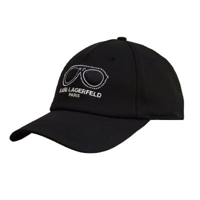 Czapka z daszkiem Karl Lagerfeld Paris Okulary Strapback Czarna - L5WH7946 blk