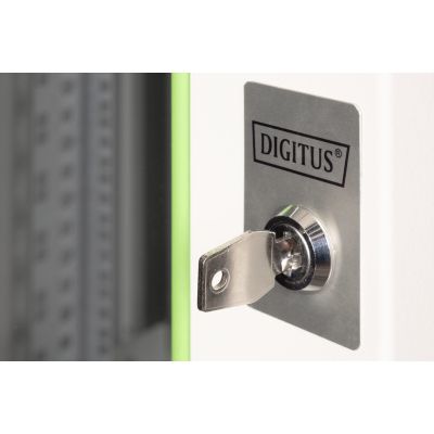 9. Digitus Szafa sieciowa wisząca Unique 19" 20U rack 600x450, drzwi szyba, szary, niedzielona, złożona, 100kg