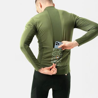 4. Bluza rowerowa Rockbrs TLWT001 ROAD TO SKY wiatroszczelna, ocieplana, S - zielona