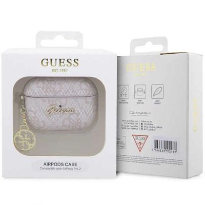 4. Etui Guess 4G Charm Collection na AirPods Pro 2 - różowe