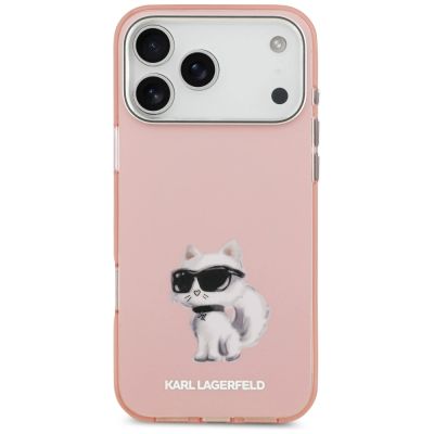 3. Etui Karl Lagerfeld IML Aquarelle Choupette & Logo MagSafe na iPhone 17 Pro - różowe