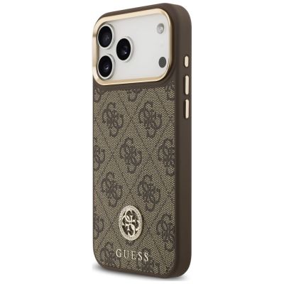 2. Etui Guess 4G Strass Logo MagSafe na iPhone 18 Pro Max / 17 Pro Max - brązowe