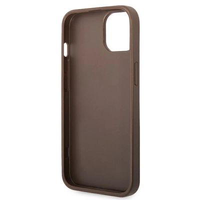 7. Etui Guess 4G Big Metal Logo na iPhone 14 - brązowe