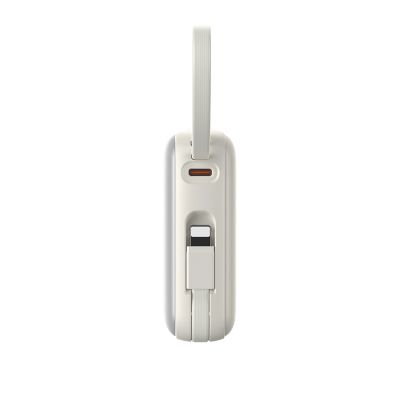5. Powerbank Joyroom JR-PBF27 10000mAh 22.5W z wbudowanymi kablami USB-C i Lightning - biały