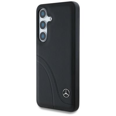 2. Etui Mercedes Leather Curved Stitches na Samsung Galaxy S25 - czarne