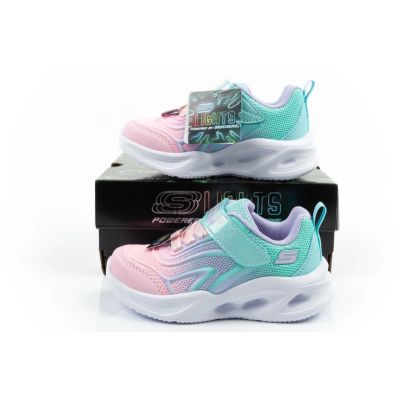 10. Skechers buty sportowe dziecięce Color Breeze LED dla dziewczynki turkusowe