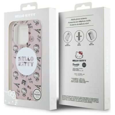 8. Etui Hello Kitty IML All Over Paris Magsafe na iPhone 16 Pro - różowe