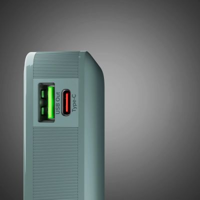 7. Powerbank SBS 10000 mAh 20W z wbudowanym kablem USB-C i wyświetlaczem cyfrowym - szary
