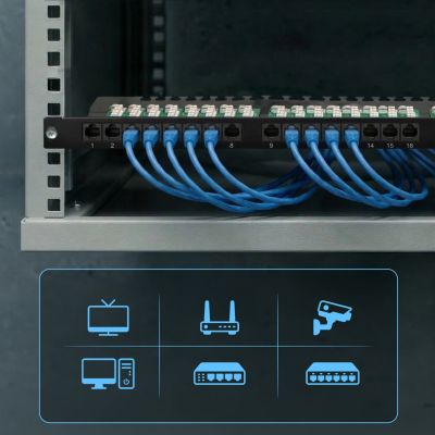 9. Patch panel Extralink EX.9663 (0.5U; kat. 6; 24xRJ-45)