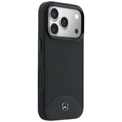 4. Etui Mercedes Leather Wood Effect and Curve MagSafe na iPhone 17 Pro Max - czarne