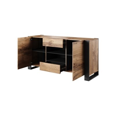2. Komoda WOOD 164/44/80 dąb wotan + antracyt