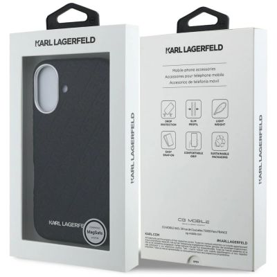 8. Etui Karl Lagerfeld FW Stamped Karl MagSafe na iPhone 16 - czarne