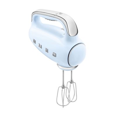 26. Mikser ręczny Smeg HMF01PBEU w stylu retro z lat 50. Pastelowy niebieski