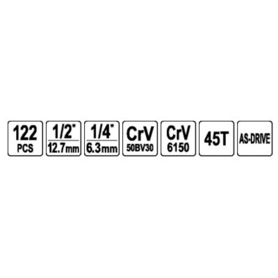 3. Zestaw narzędziowy 1/2" 122cz XXL STHOR 58690