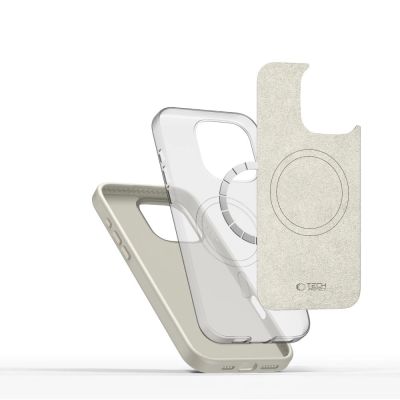 3. Etui Tech-Protect Silicone PU MagSafe na iPhone 16 Pro - beżowe