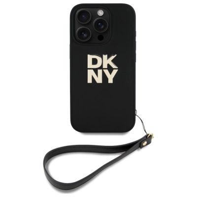 2. Etui DKNY Wrist Strap Stock Logo na iPhone 16 Pro Max - czarne
