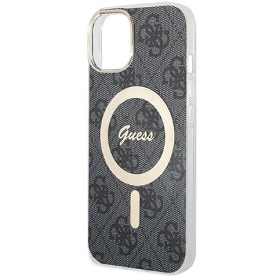 5. Etui Guess IML 4G MagSafe na iPhone 15 - czarne