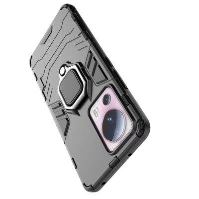 13. Ring Armor etui do Xiaomi 13 Lite pancerny pokrowiec uchwyt magnetyczny ring czarne