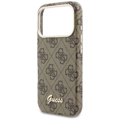 6. Etui Guess 4G Script MagSafe na iPhone 17 Pro - brązowe