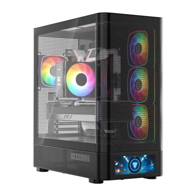 8. MODECOM OBUDOWA VOLCANO AQ 500 ARGB MIDI CZARNA