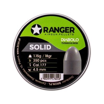 5. Śrut 4,5 mm RANGER Diabolo Professional Solid półokrągły 350 szt. 1,15 g