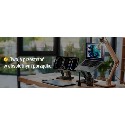 20. Podstawka pod laptopa, tablet Wozinsky WRS-CPY84SB 360 aluminiowa + Gratis! podstawka do smartfona - czarna